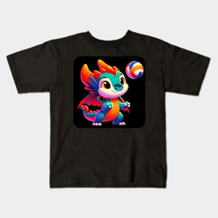 Rufie the Dragon - Volleyball #5 Kids T-Shirt